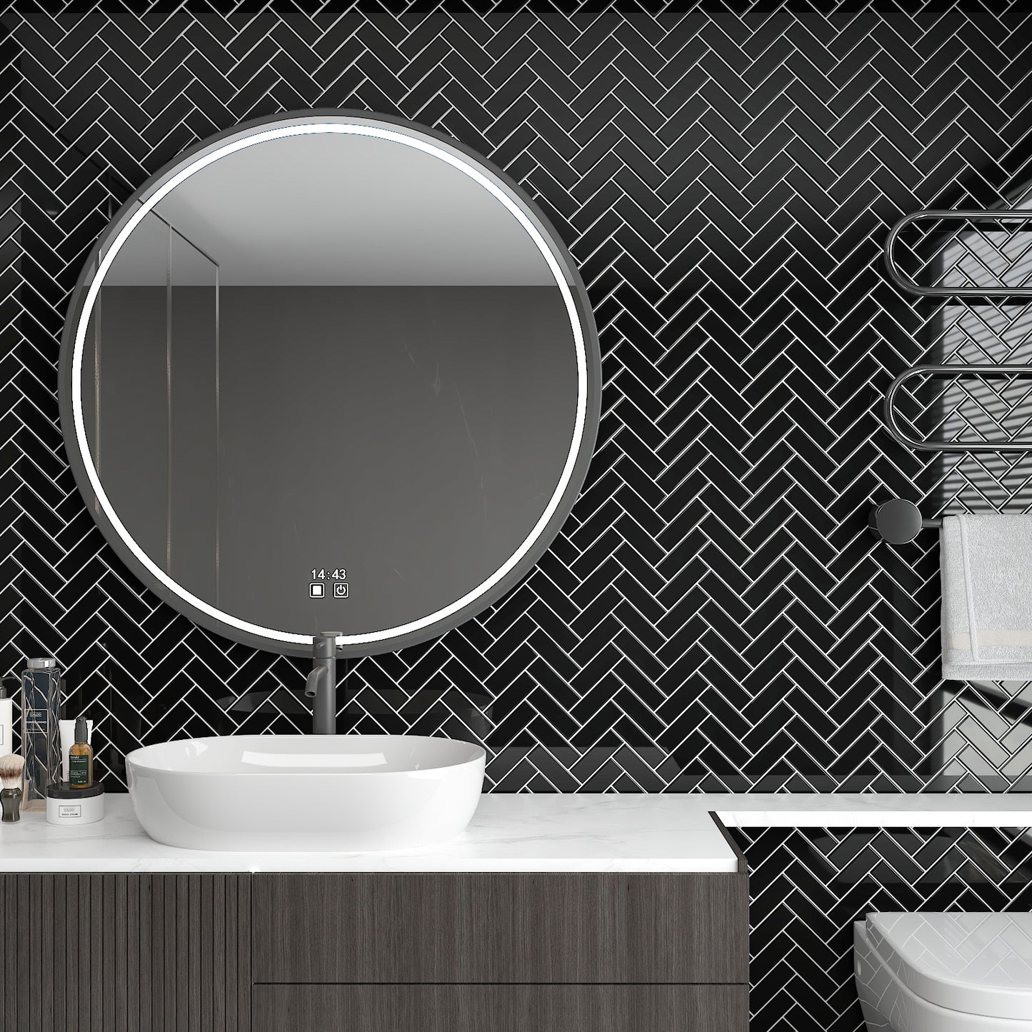Black Waterproof Backsplash Tile