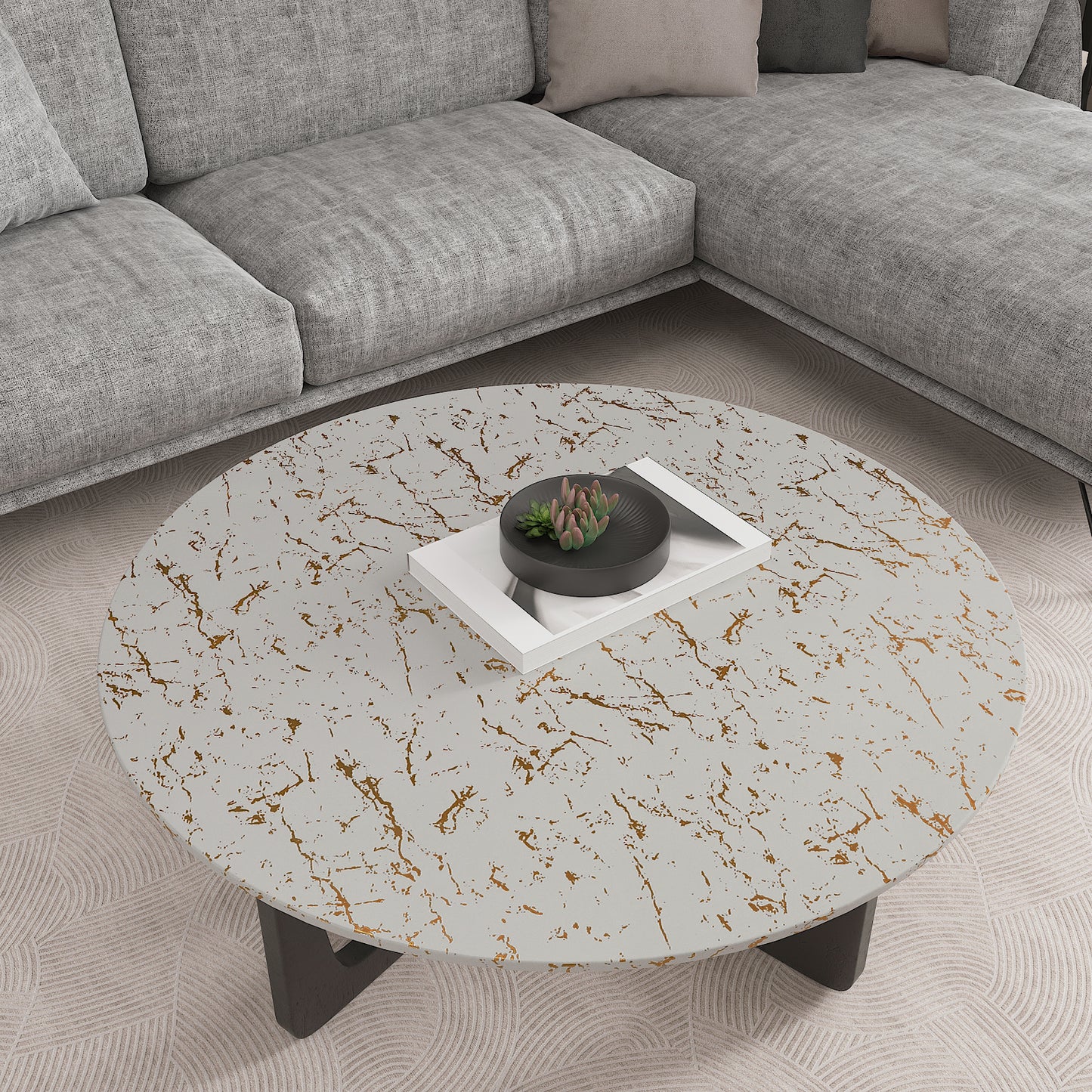 Matte White Gold Marble Contact Paper