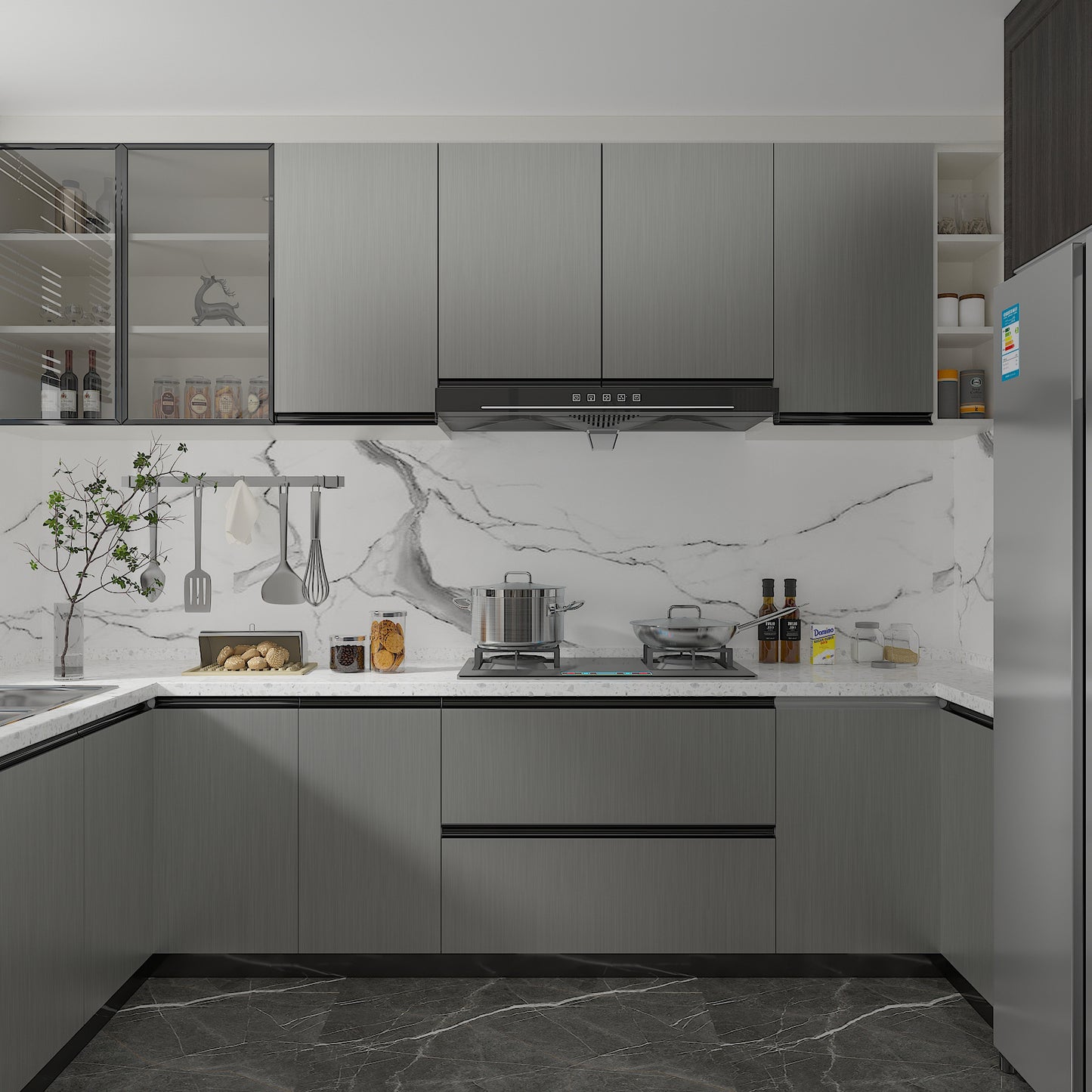 Grey Brushed Stainless Steel Contact Paper