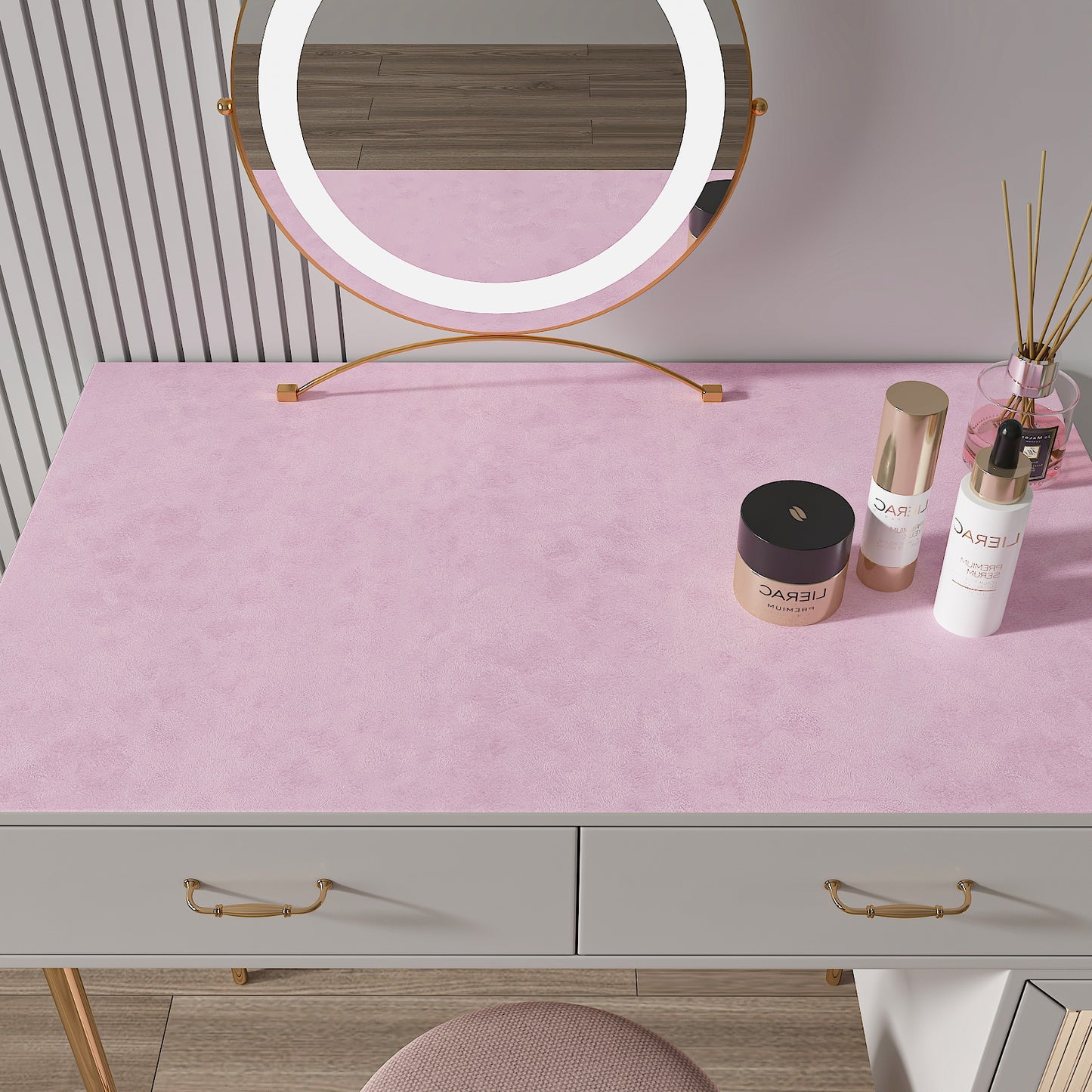 Light Pink Removable Velvet Wallpaper