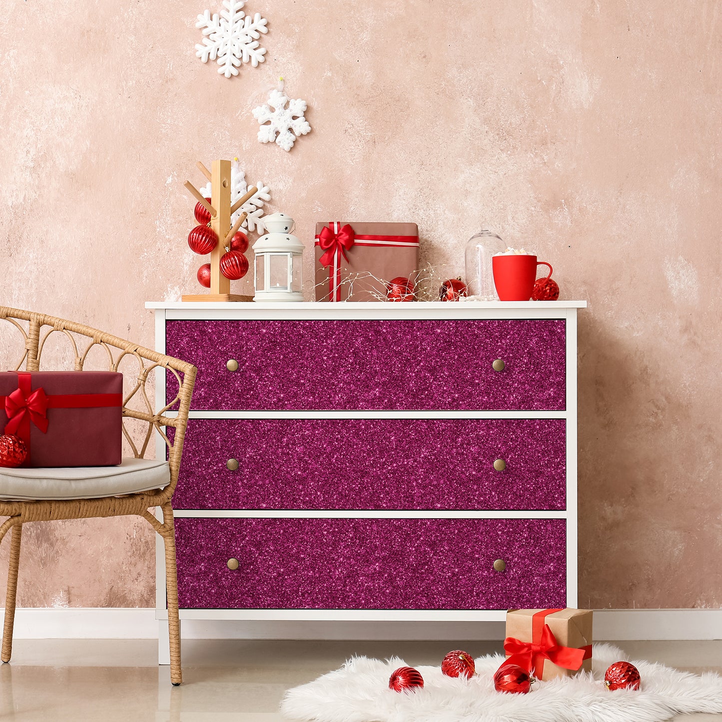Hot Pink Glitter Contact Paper