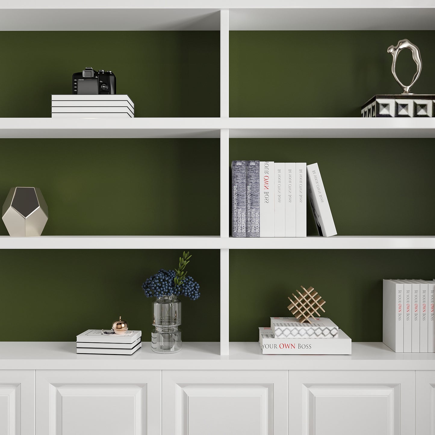 Thickened Olive Green Wallpaper