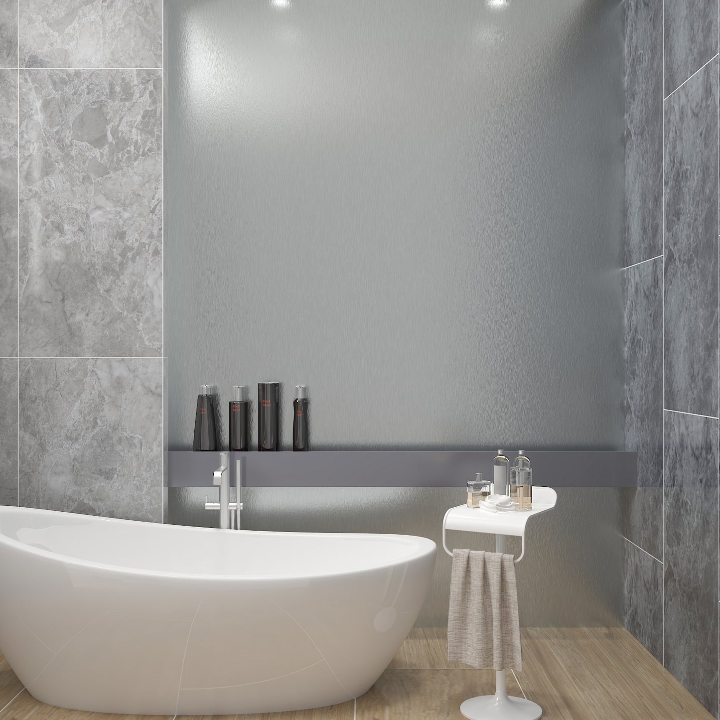 Silver Brushed Stainless Steel Contact Paper