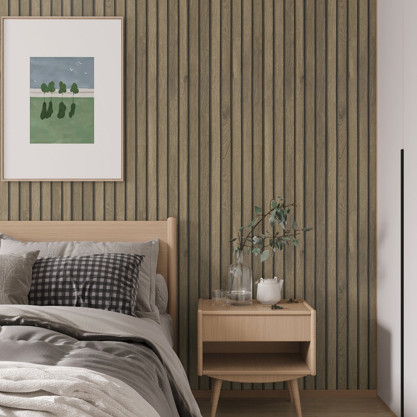 Grey and Yellow Wooden Slats Wallpaper