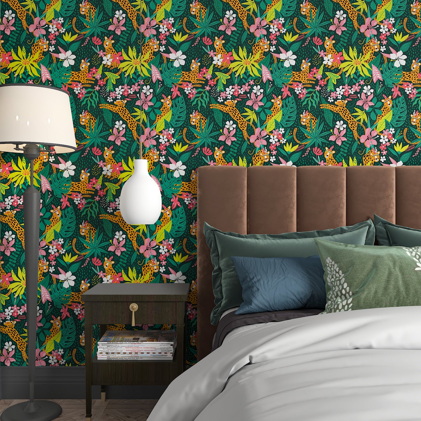 Cute Gold Tribal Leopard Peel and Stick Wallpaper