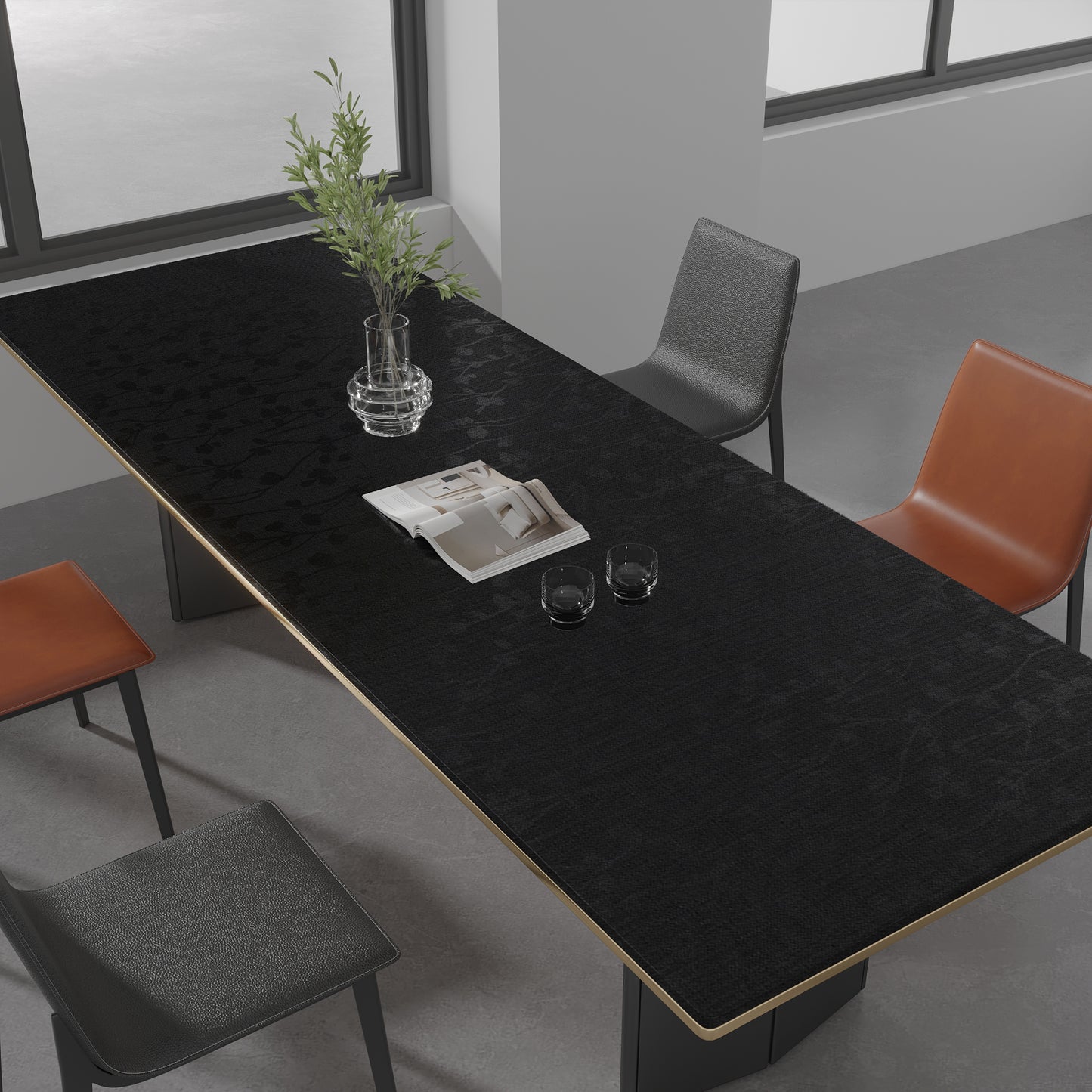Black Silk Embossed Wallpaper