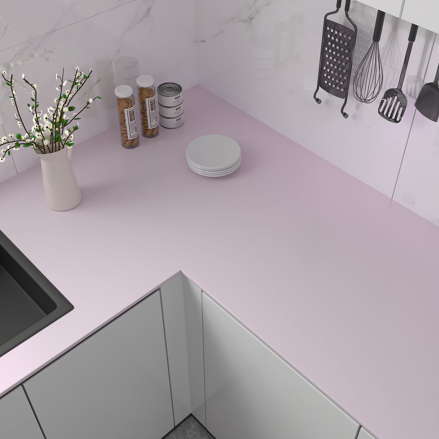 Light Pink Stainless Steel Contact Paper