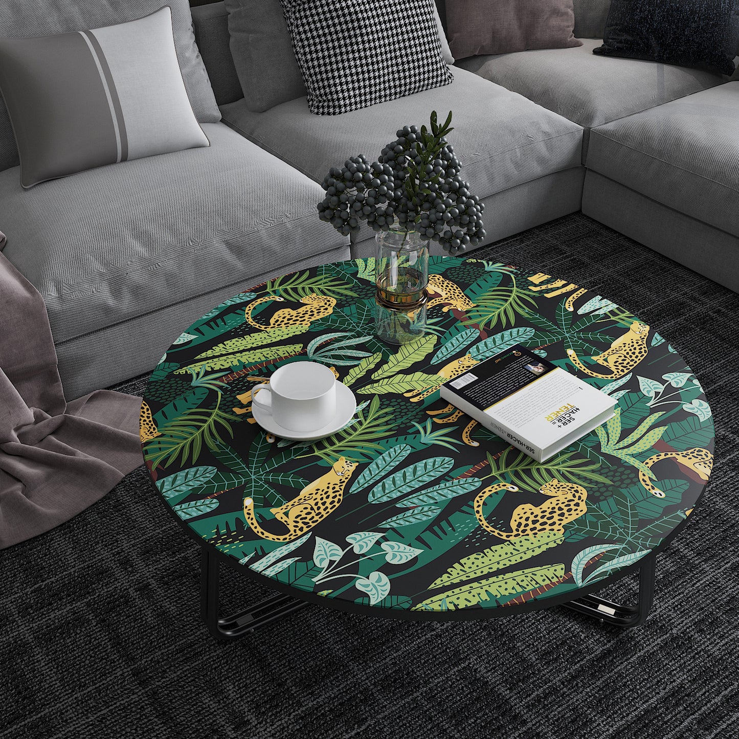Green Leaf Leopard King Peel and Stick Wallpaper