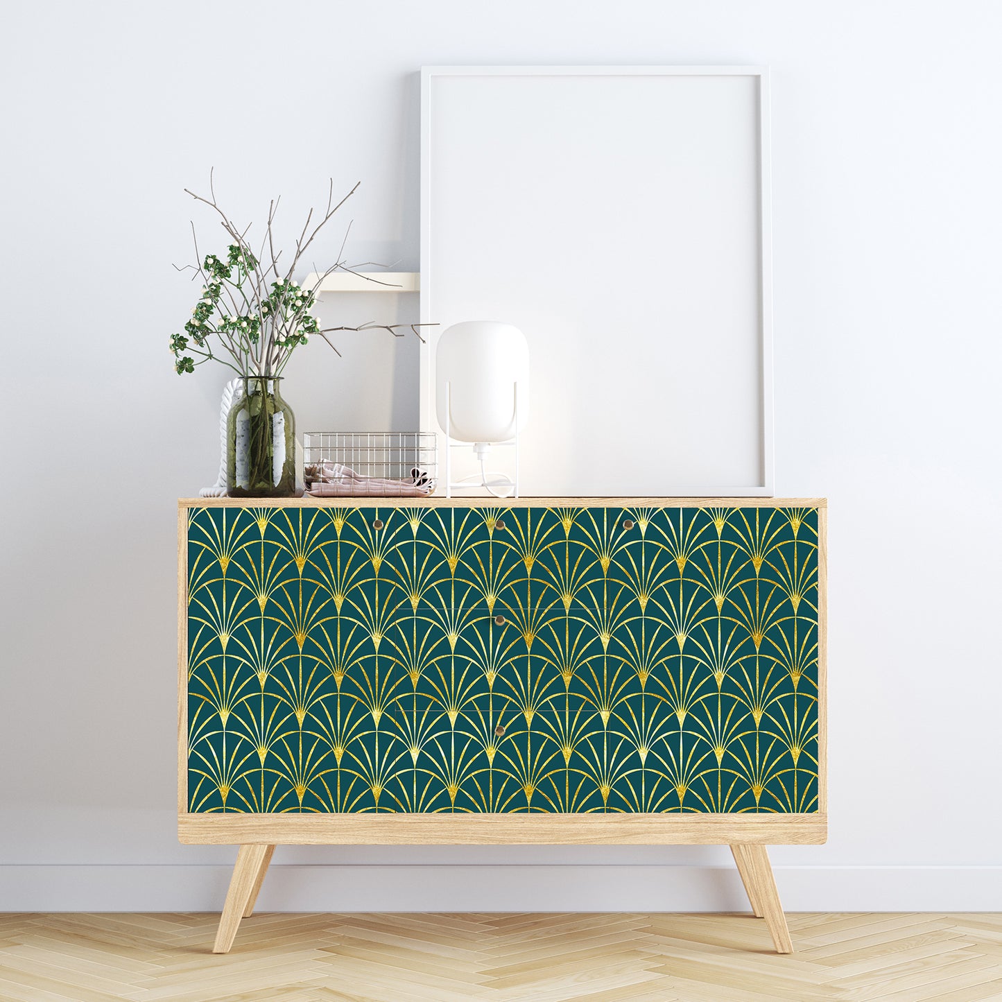 Emerald Green Geometric Peel and Stick Wallpaper