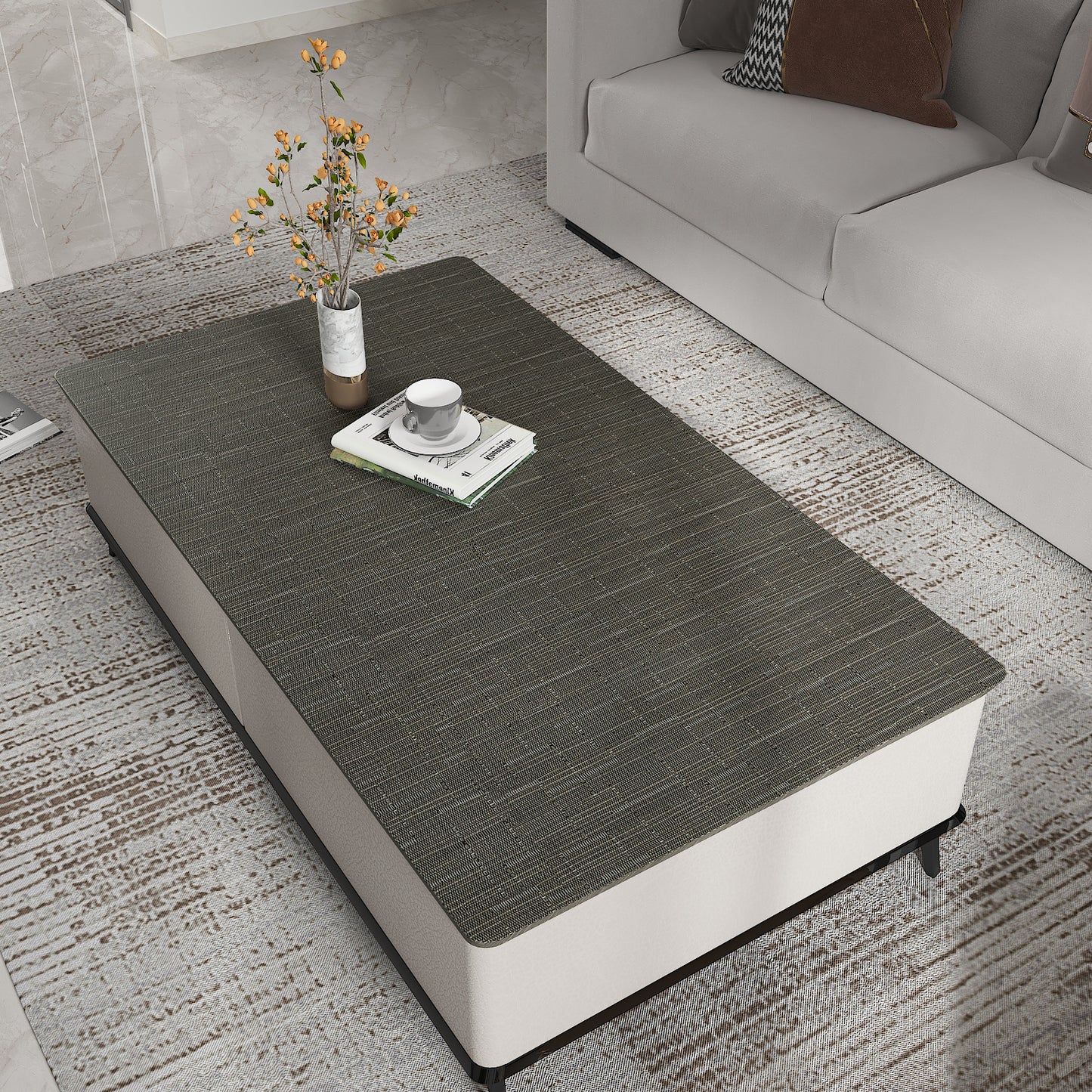 Grey Faux Grasscloth Contact Paper