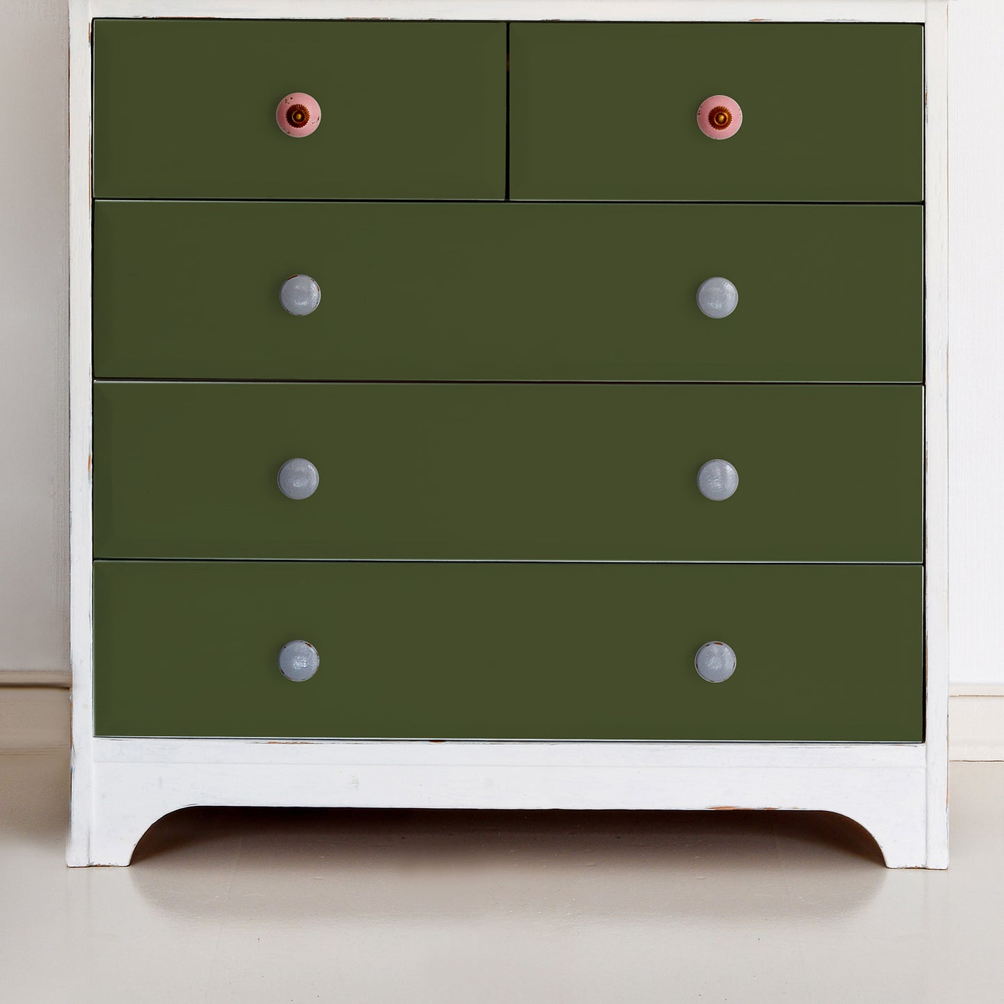 Thickened Olive Green Wallpaper