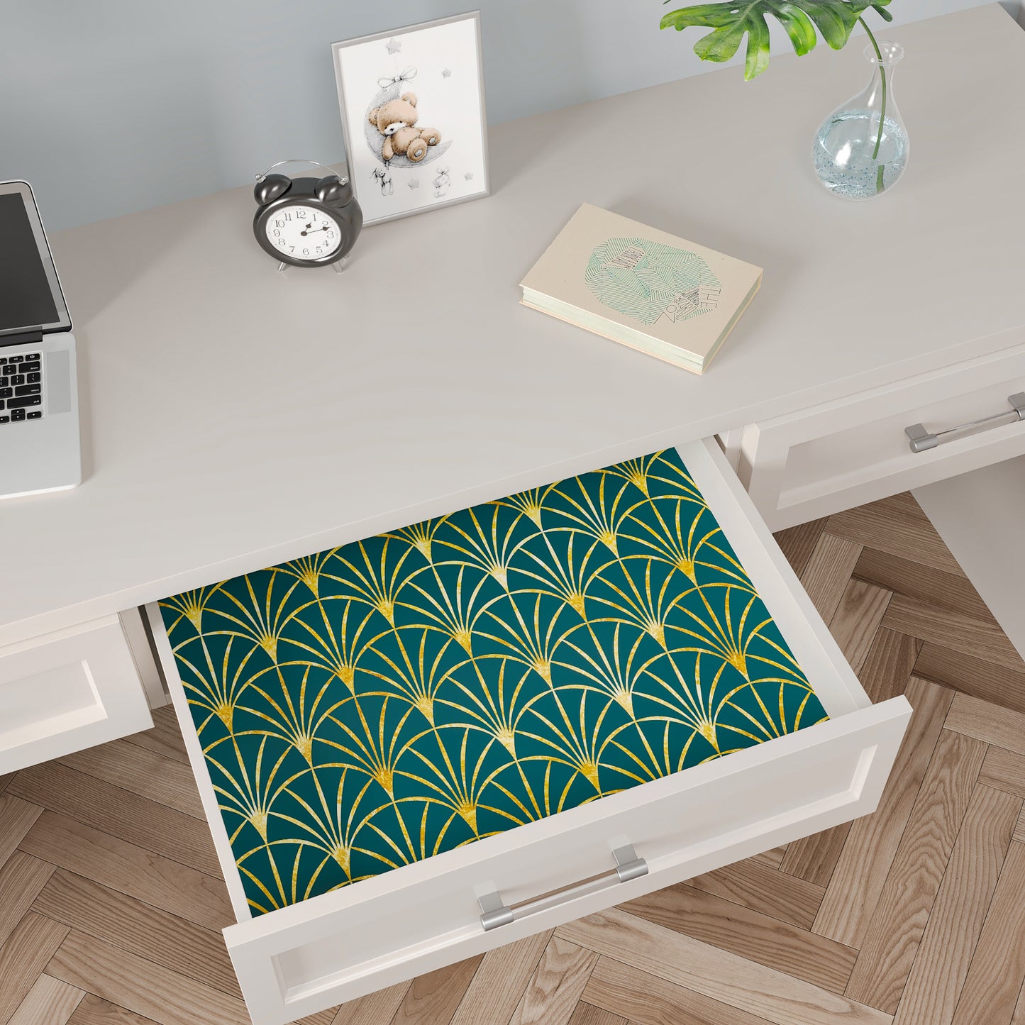 Emerald Green Geometric Peel and Stick Wallpaper