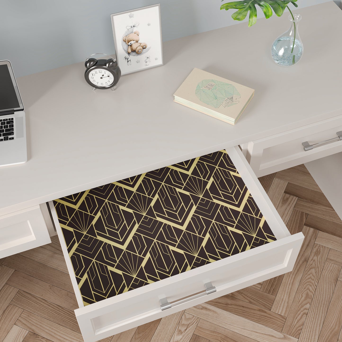 Modern Black and Gold Peel and Stick Wallpaper