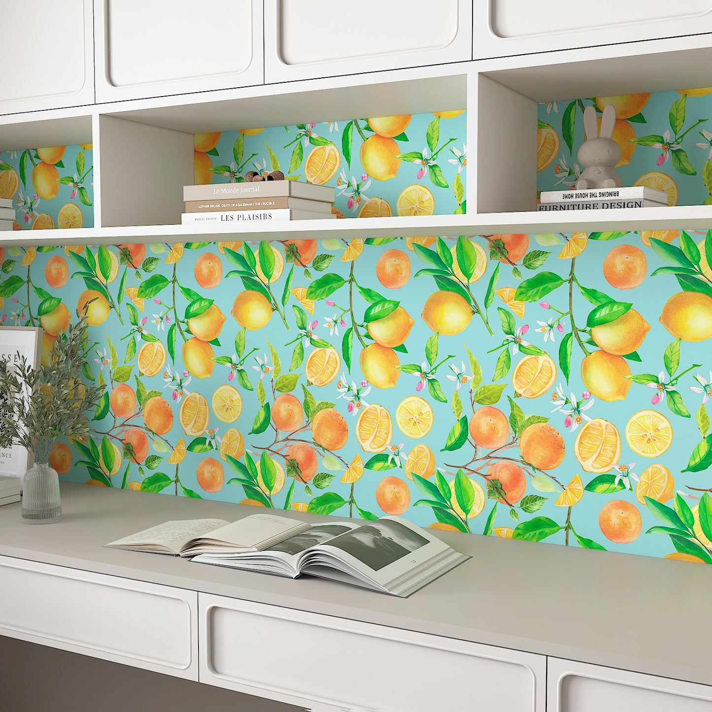 Orange Fruit Peel and Stick Wallpaper