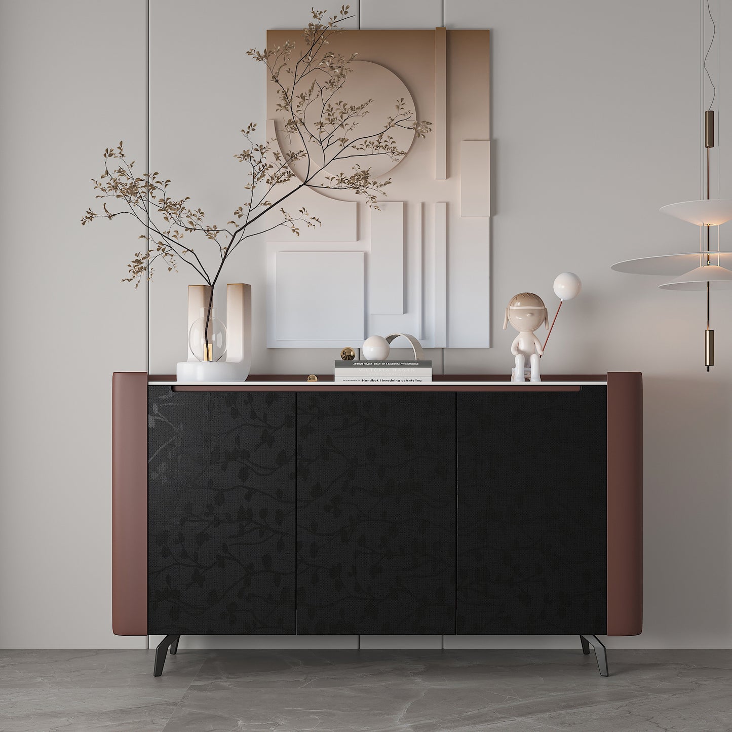 Black Silk Embossed Wallpaper