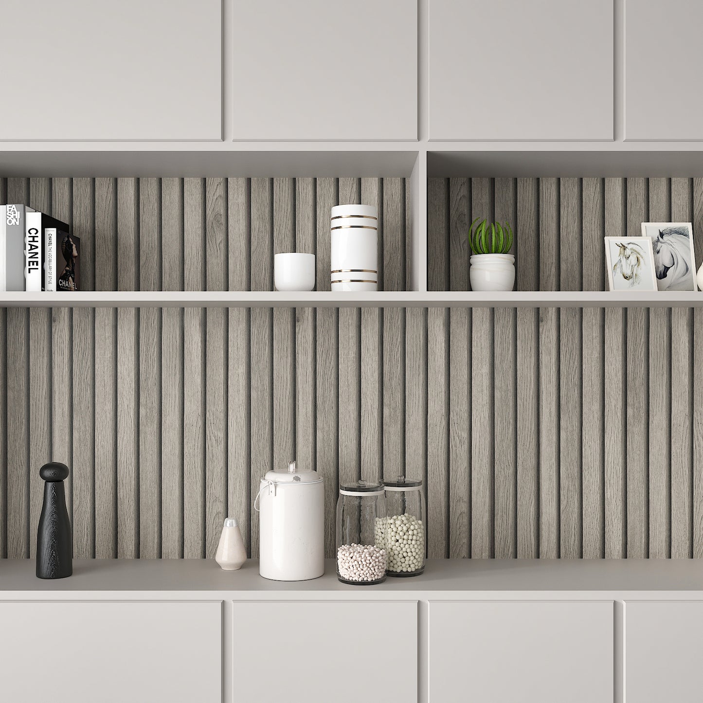 Grey Wooden Slats Wallpaper