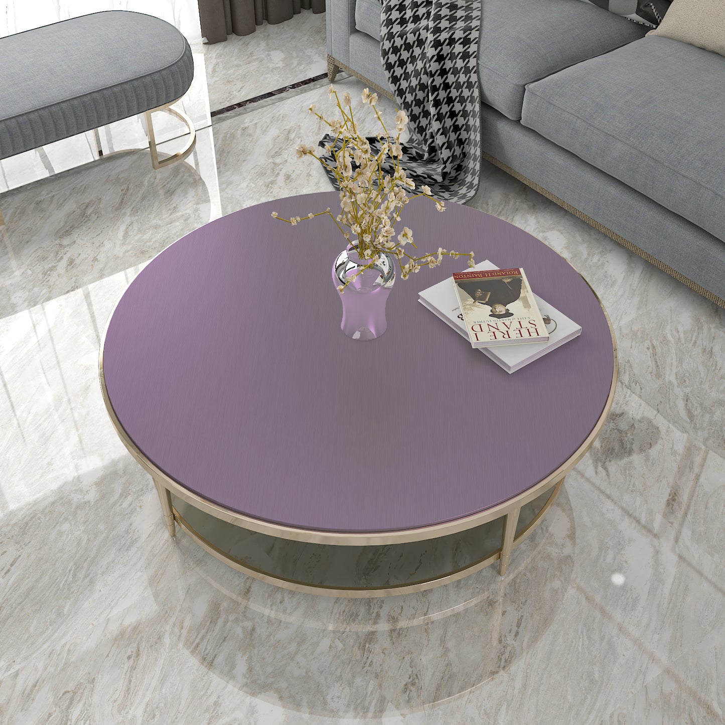 Purple Brushed Stainless Steel Contact Paper