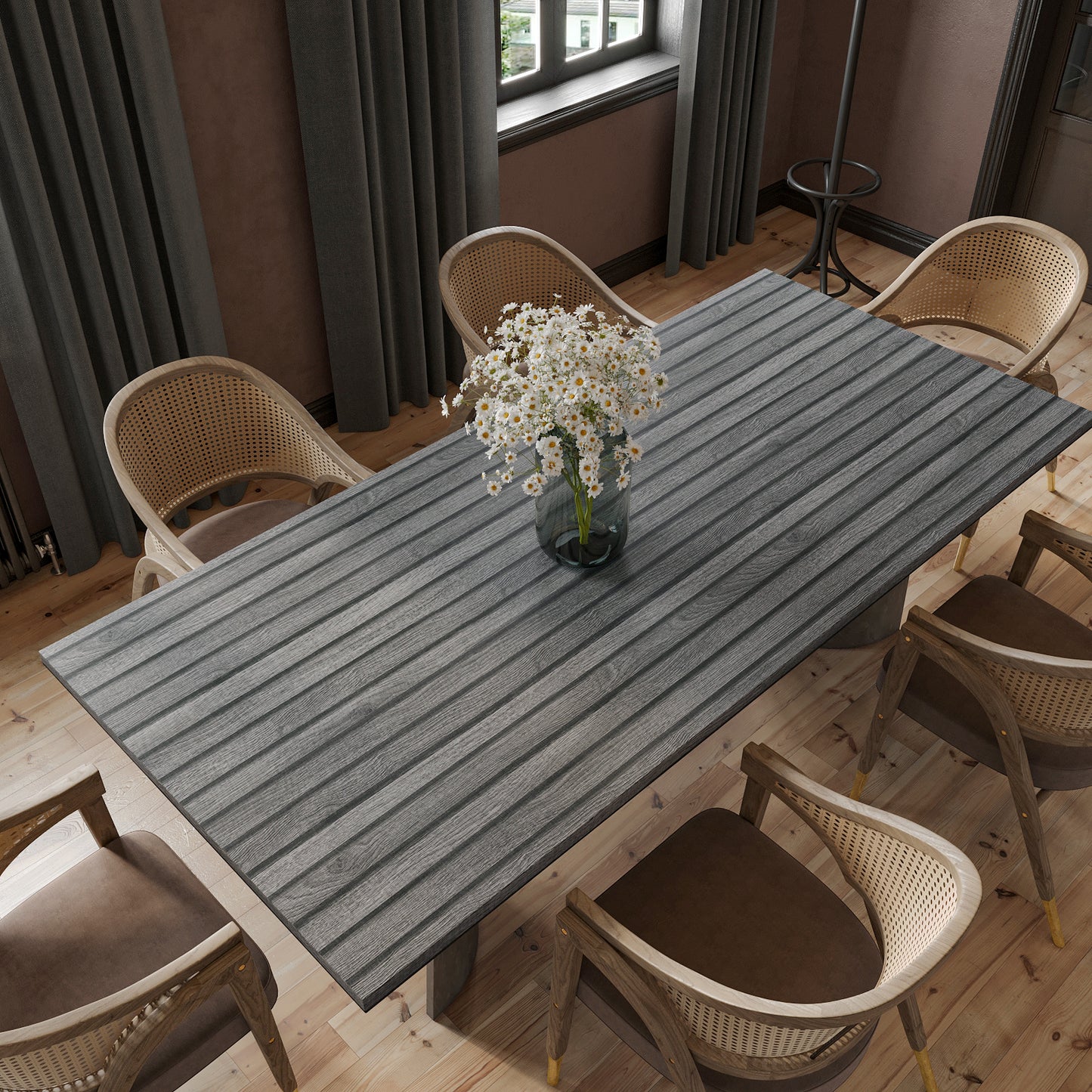 Black Wooden Slats Wallpaper