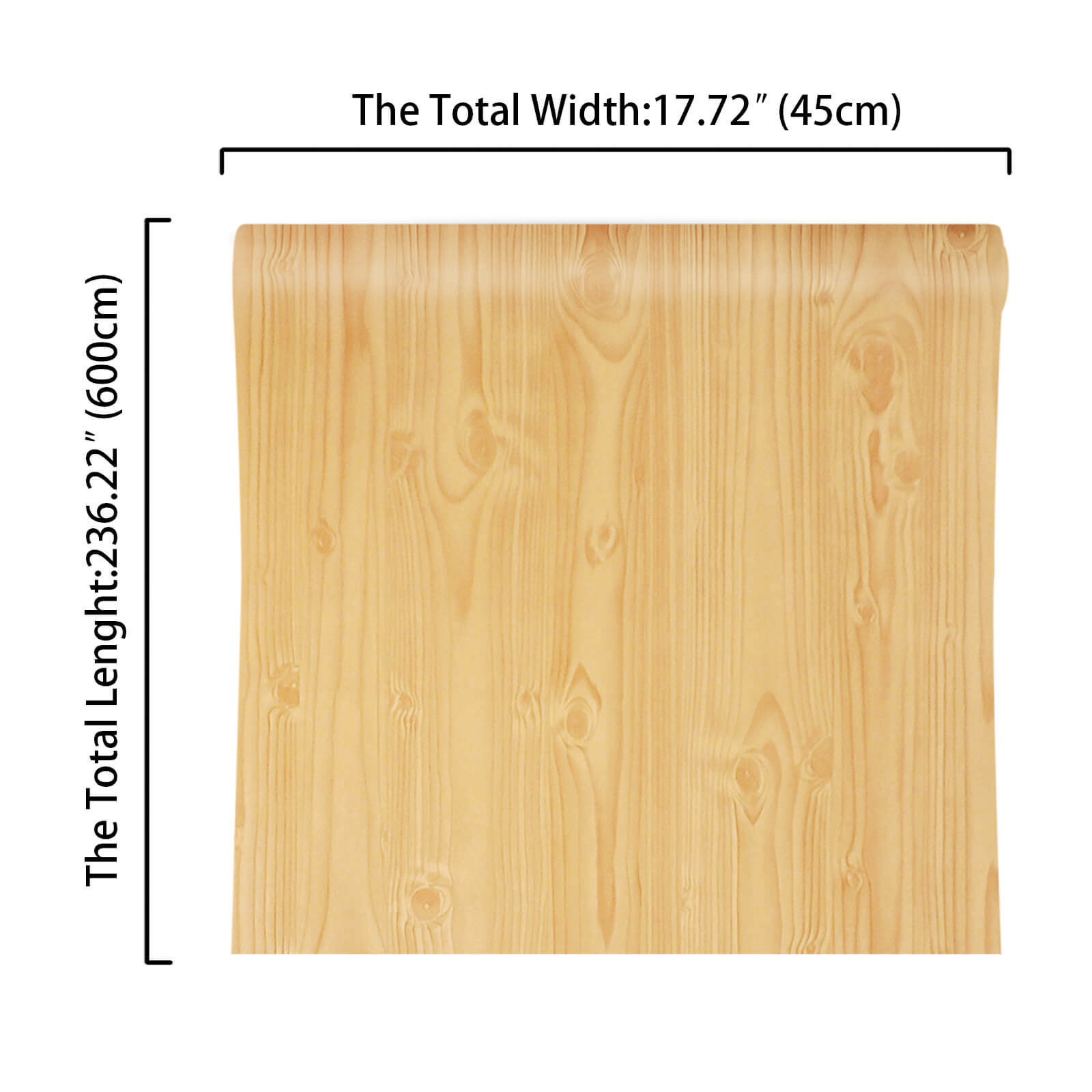     17.7in-wide-236in-long-yellow-wood-vinyl-paper-roll