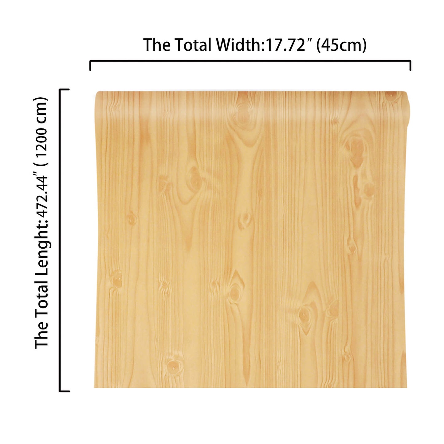     17.7in-wide-472in-long-yellow-wood-vinyl-paper-roll