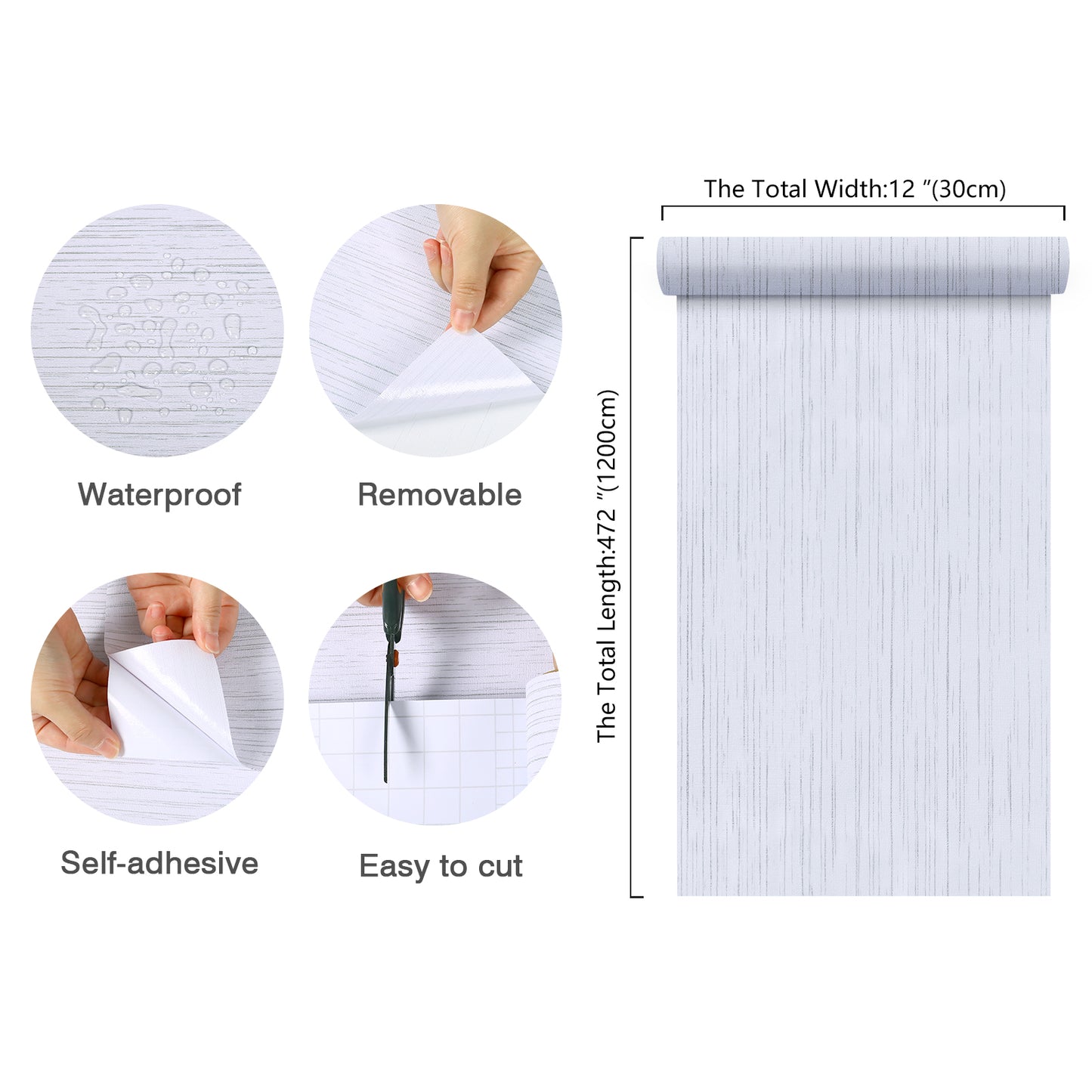 White Textured Grasscloth Wallpaper