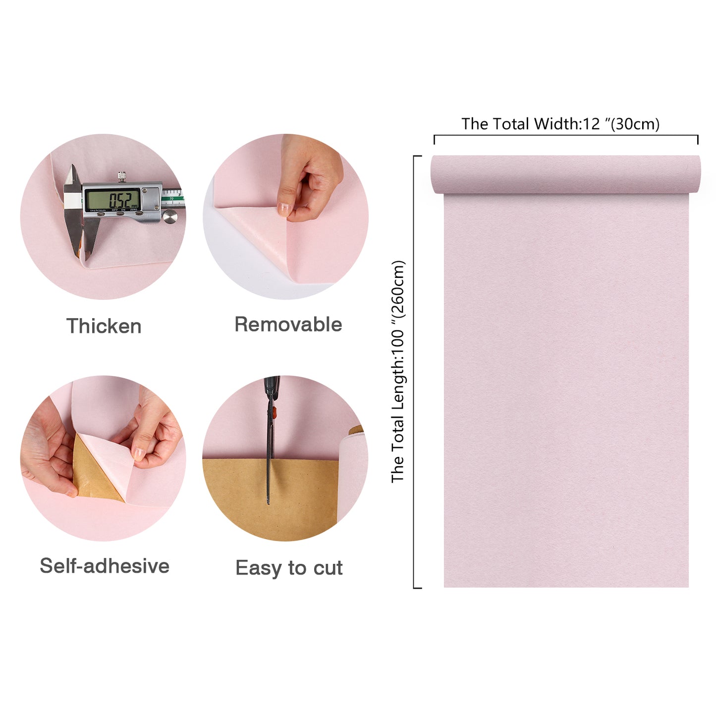 Self Adhesive Pink Velvet Flocking