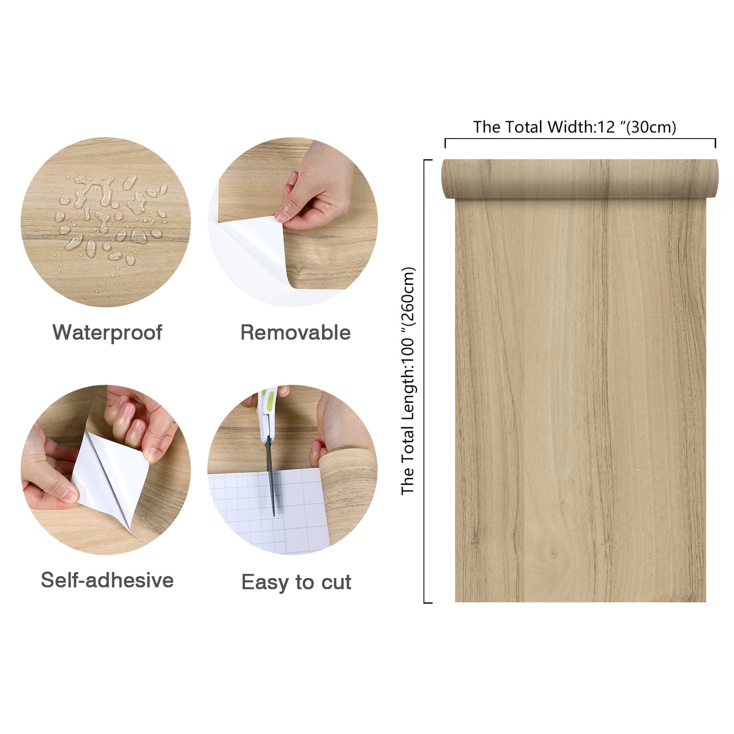 Light Oak Wood Grain Contact Paper