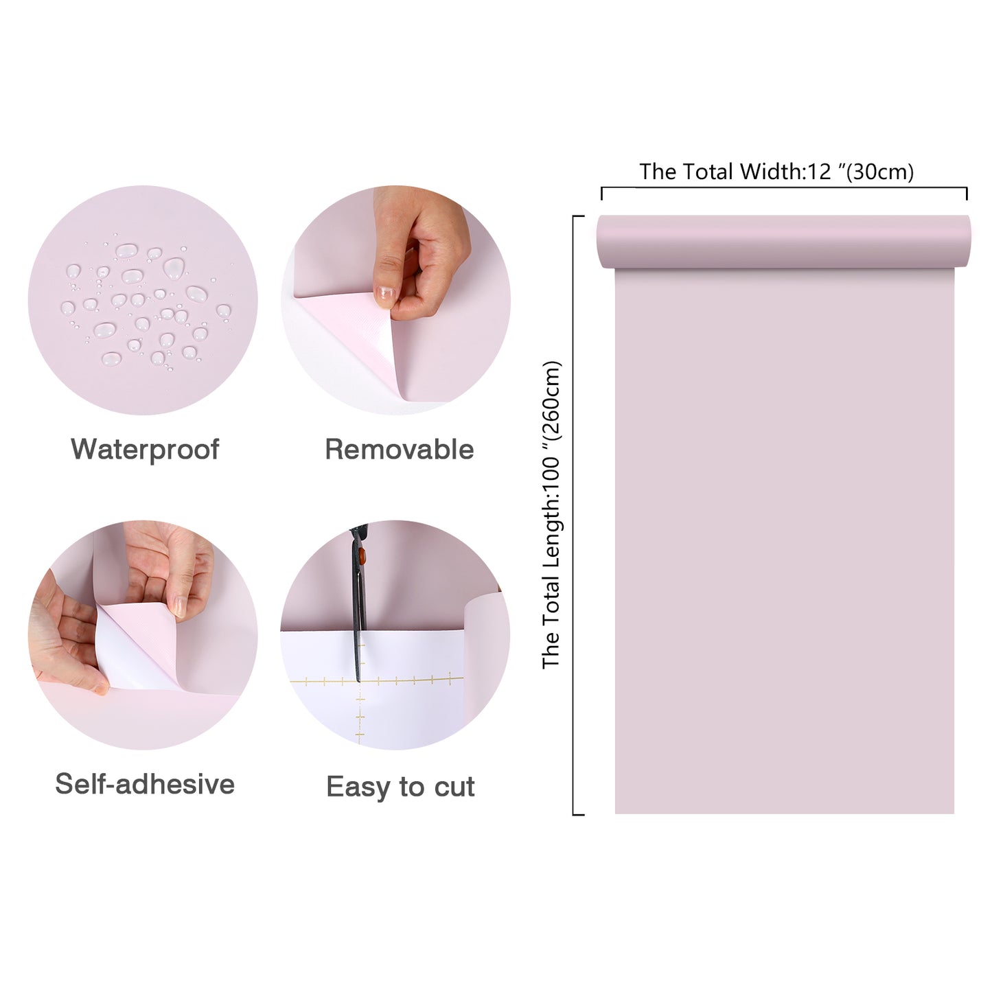 Light Pink Stainless Steel Contact Paper