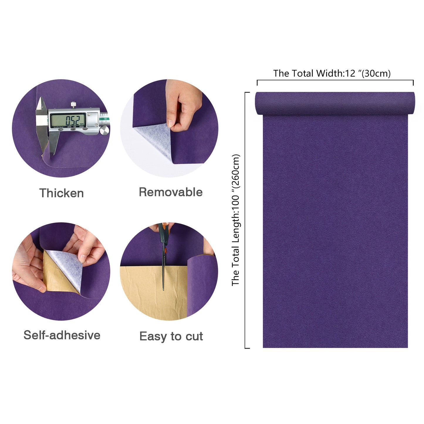 Self Adhesive Purple Velvet Flocking