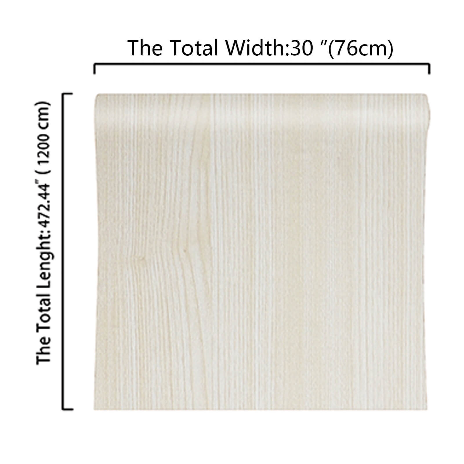    30in-wide-472in-long-white-wood-vinyl-paper-roll