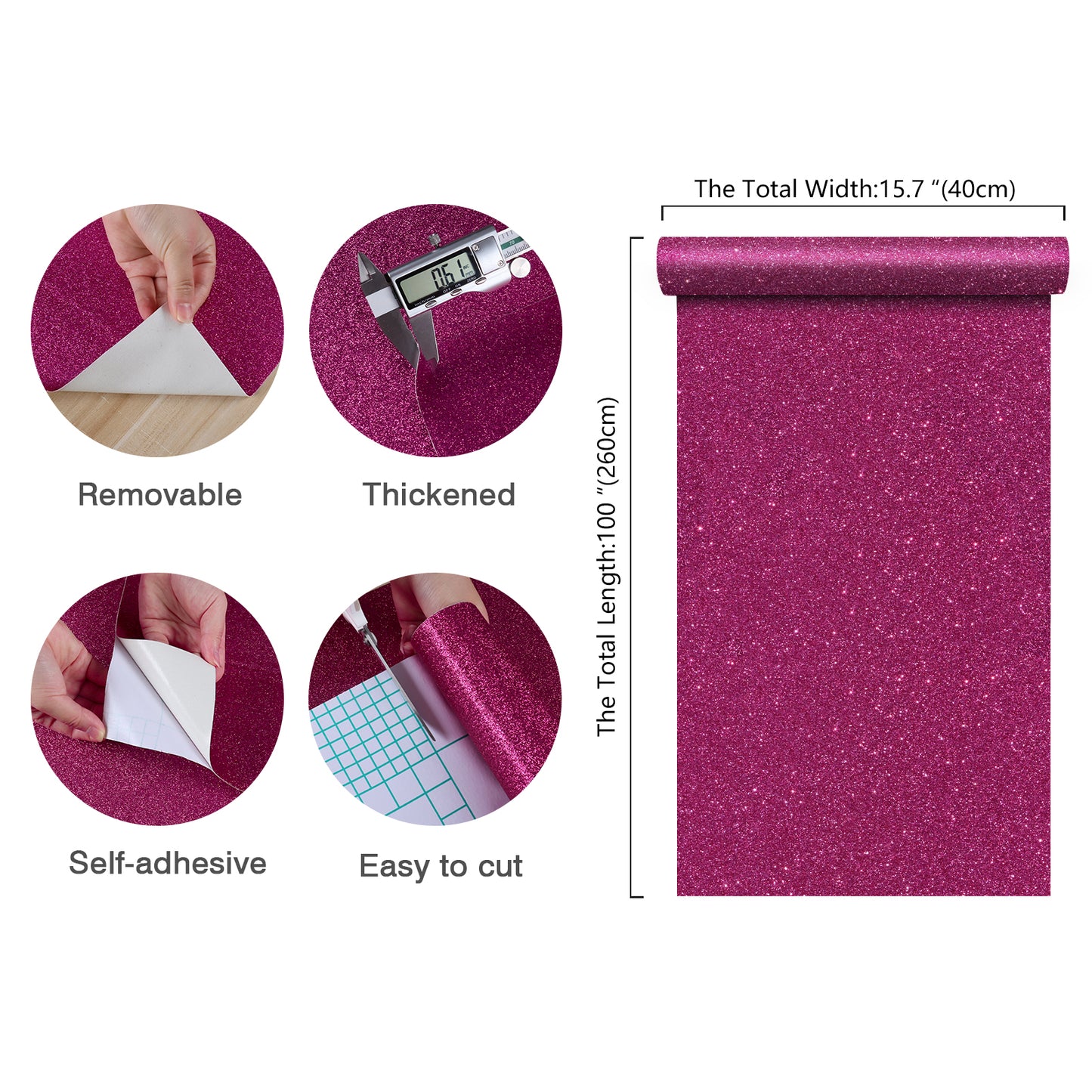 Hot Pink Glitter Contact Paper