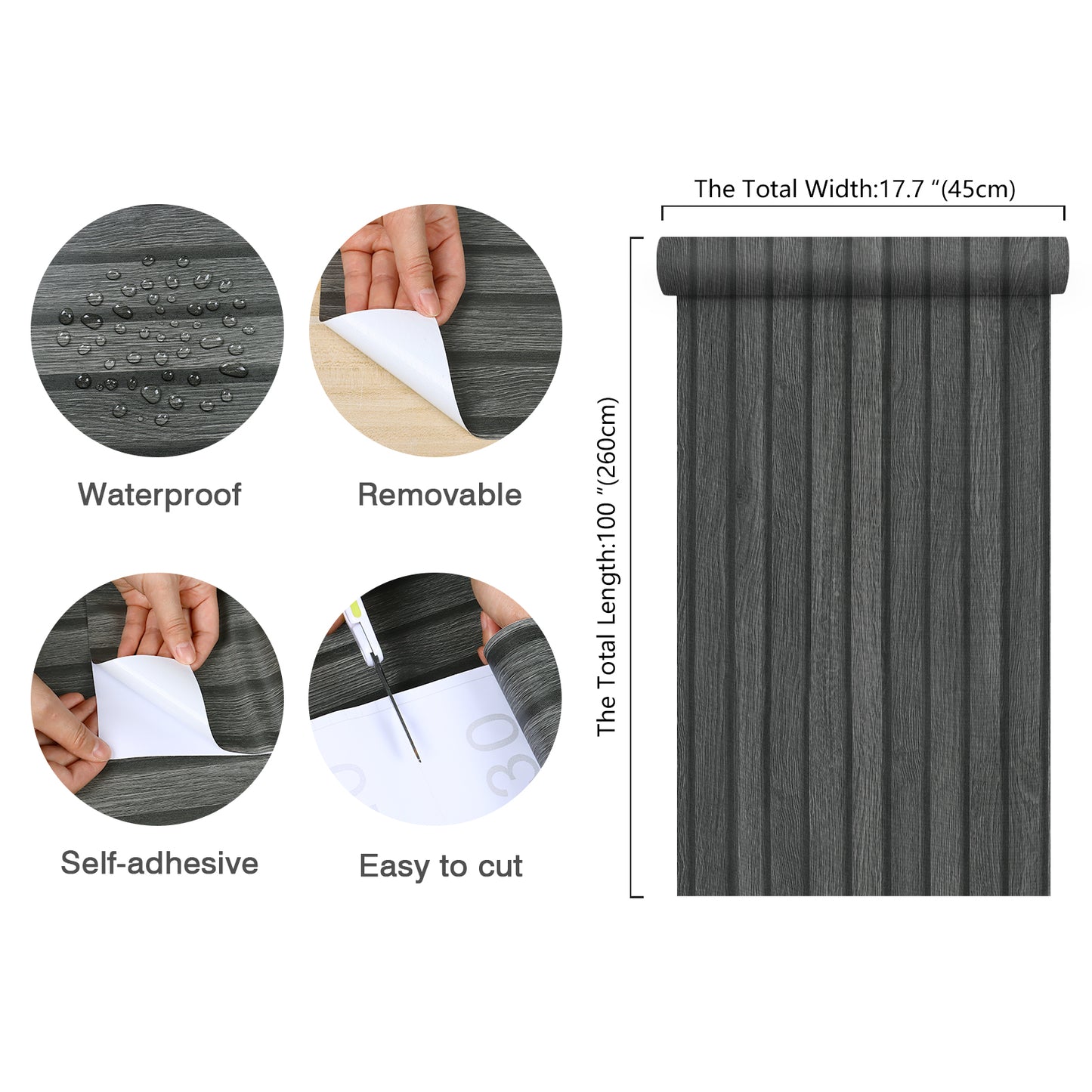 Black Wooden Slats Wallpaper