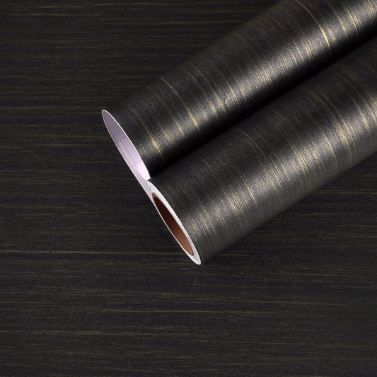 Gold Black Wood Peel and Stick Contact Paper