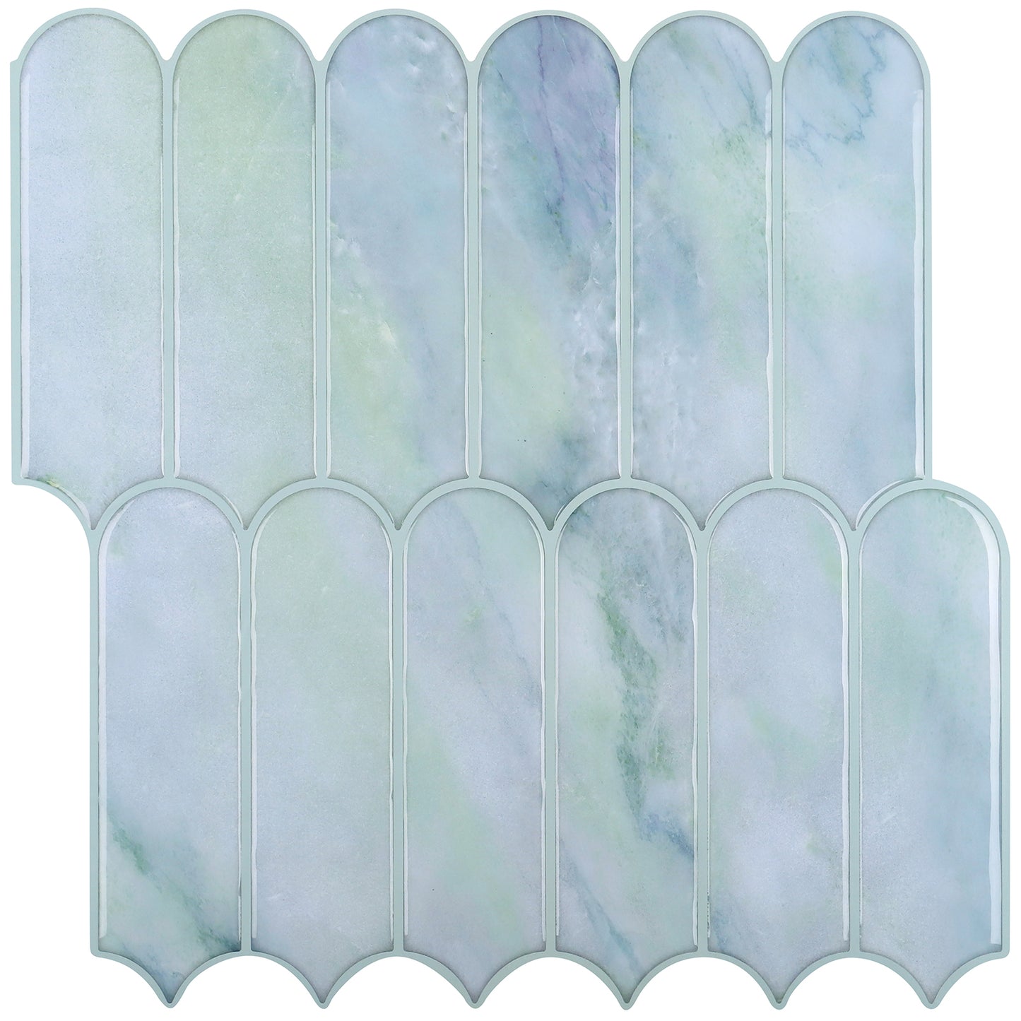 3D Blue Fish Scale Marble Backsplash Tile