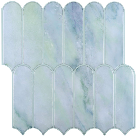3D Blue Fish Scale Marble Backsplash Tile