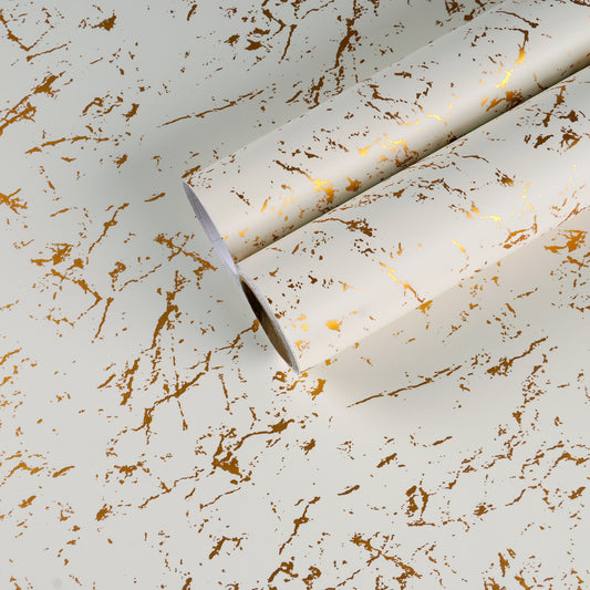 Matte White Gold Marble Contact Paper