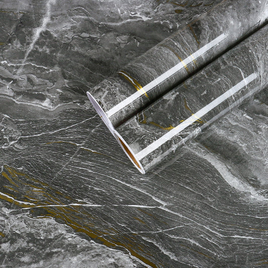 Glossy Grey Gold Marble Wallpaper