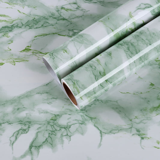 Green Marble Peel and Stick Contact Paper