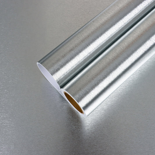 Silver Brushed Stainless Steel Contact Paper