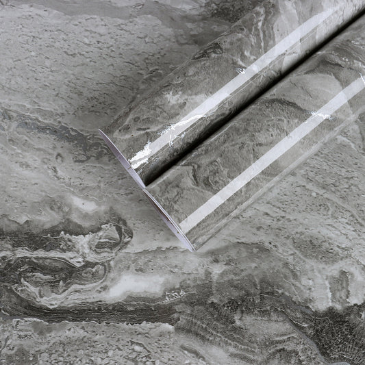 Glossy Light Grey Marble Wallpaper