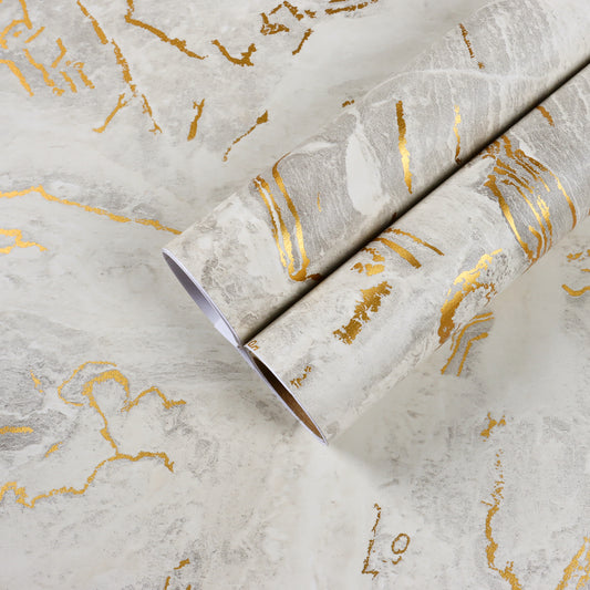 Matte Beige Gold Marble Peel and Stick Contact Paper