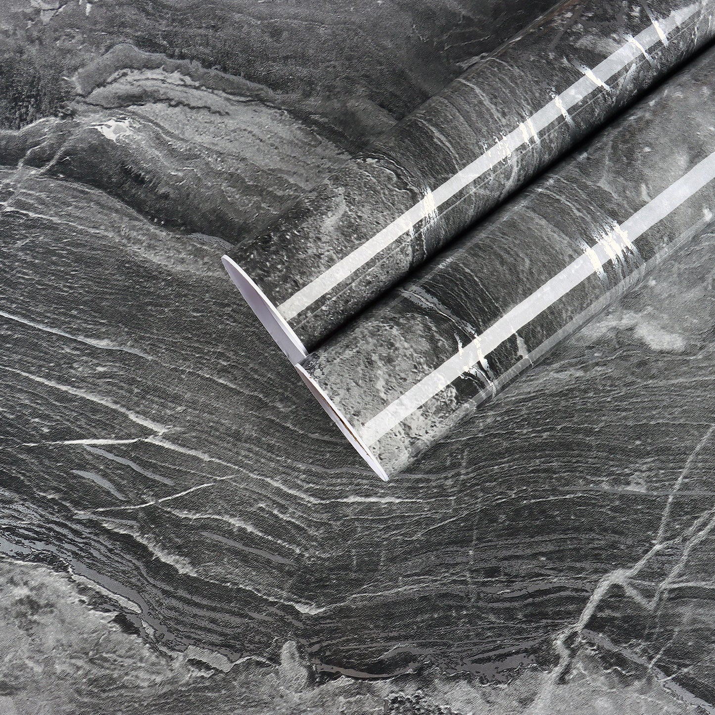 Glossy Grey Marble Wallpaper