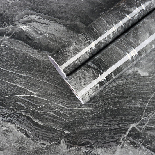 Glossy Grey Marble Wallpaper