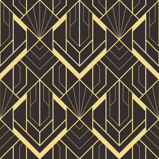 Modern Black and Gold Peel and Stick Wallpaper