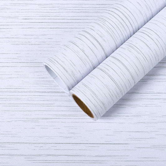 White Textured Grasscloth Wallpaper