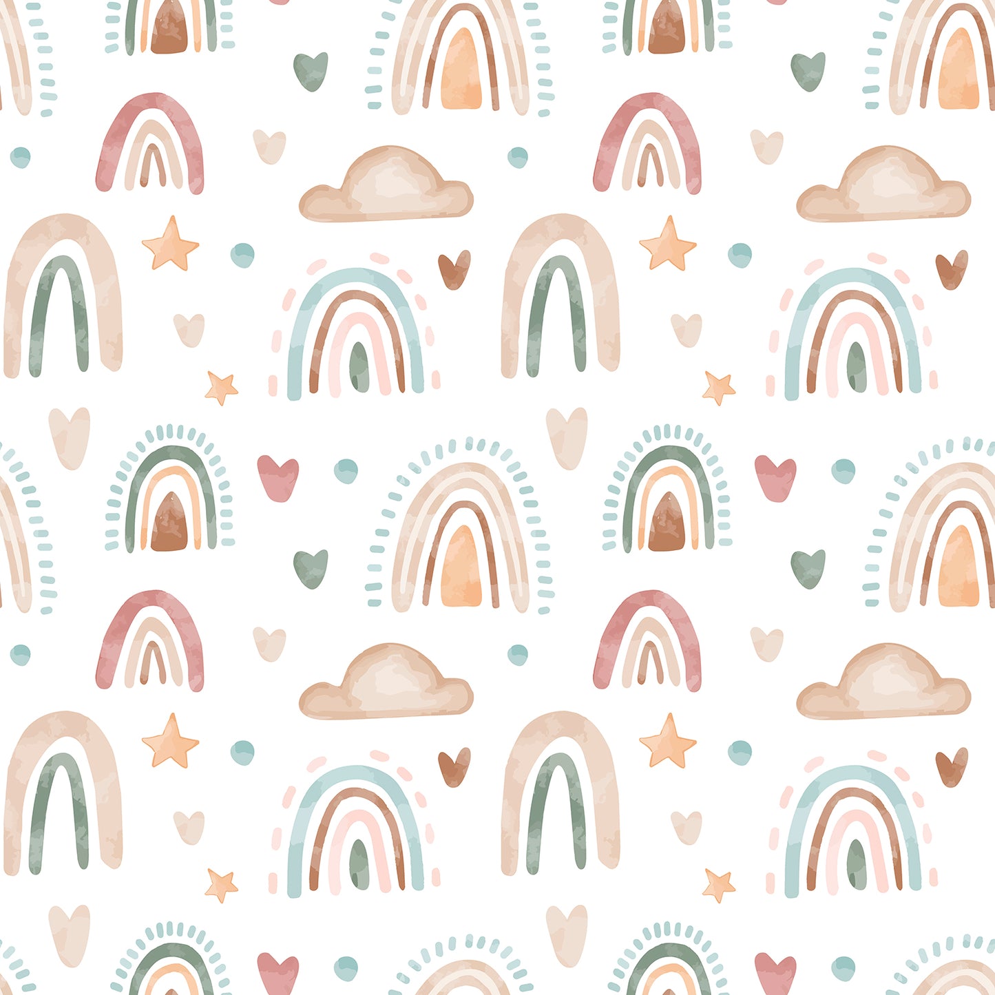 Boho Rainbow Nursery Floral Wallpaper