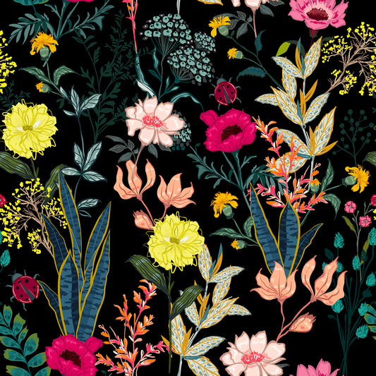 Vintage Dark Floral Peel Stick Wallpaper