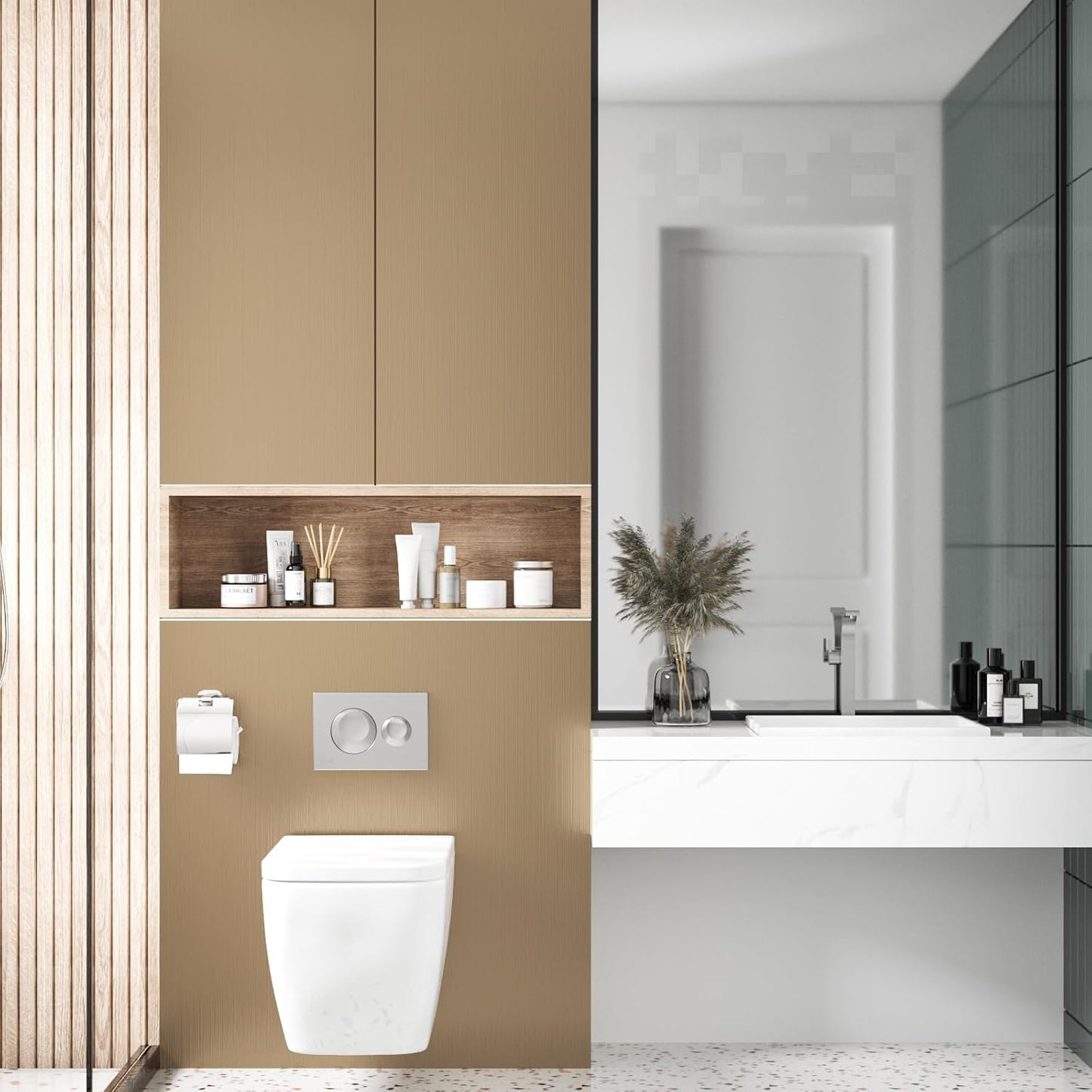 Champagne Gold Brushed Stainless Steel Contact Paper