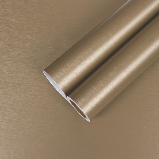 Champagne Gold Brushed Stainless Steel Contact Paper