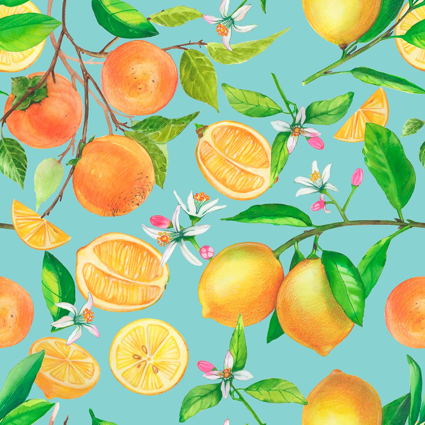 Orange Fruit Peel and Stick Wallpaper